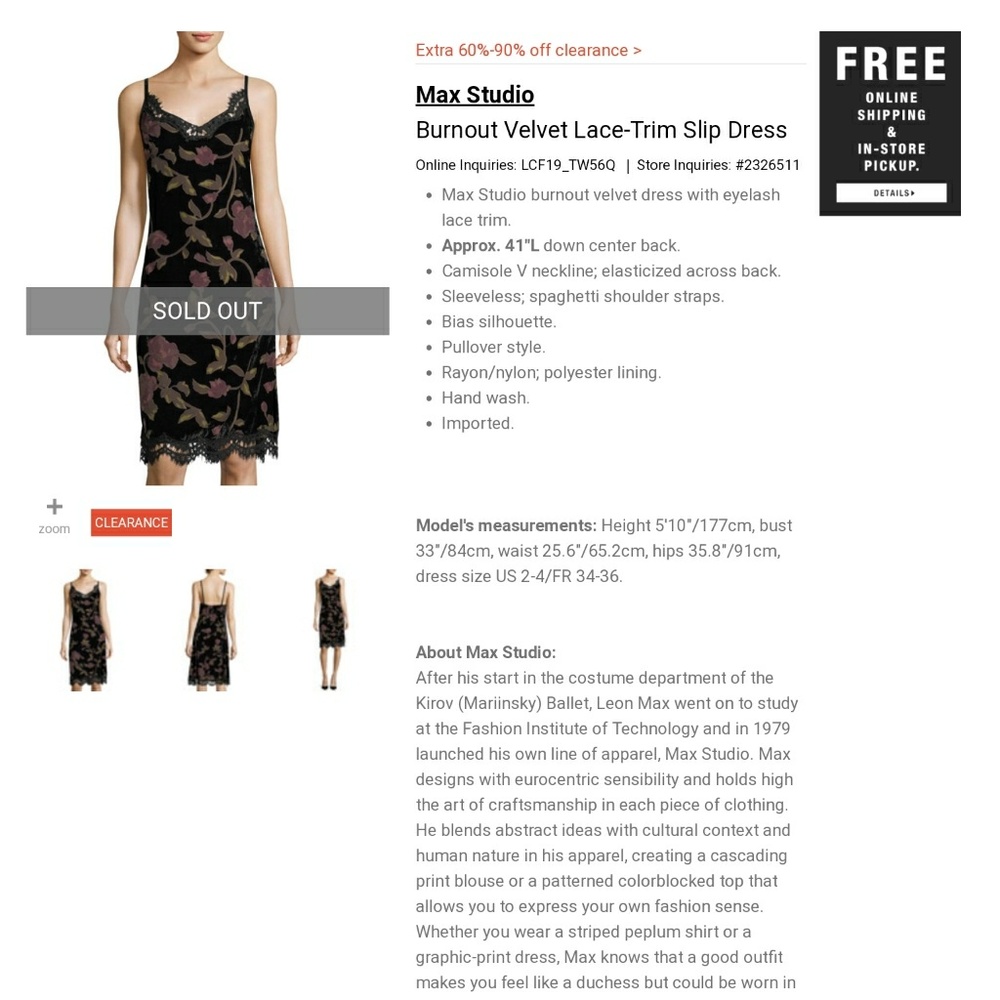 Max Studio Devere`Burned out Velvet Dres - Picture 8 of 8